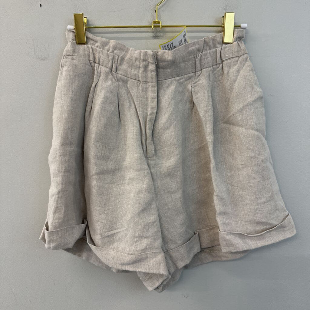 525 Beige 100% Linen Shorts Extra Small
