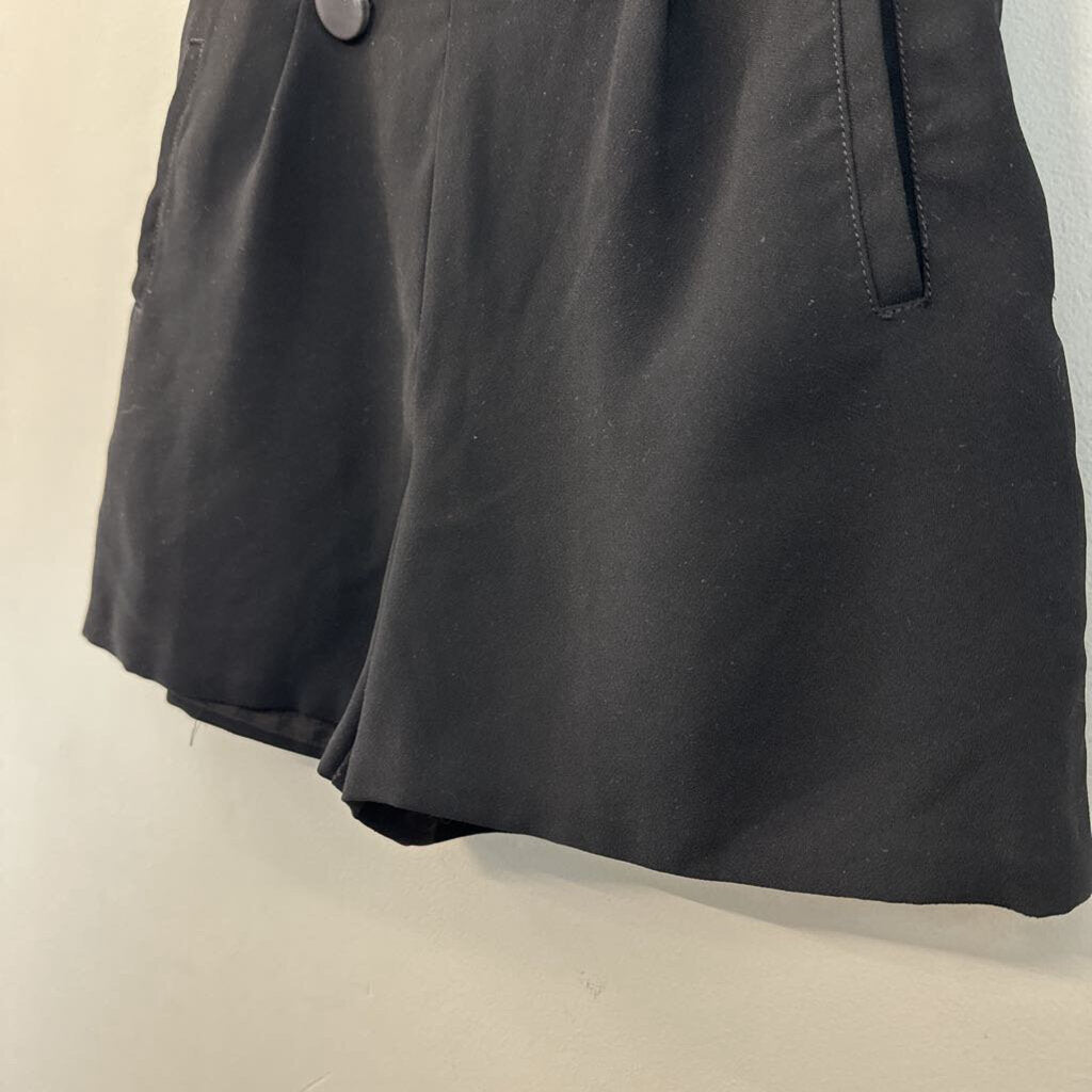 Anthropologie Black Front Button High Waisted Shorts 2