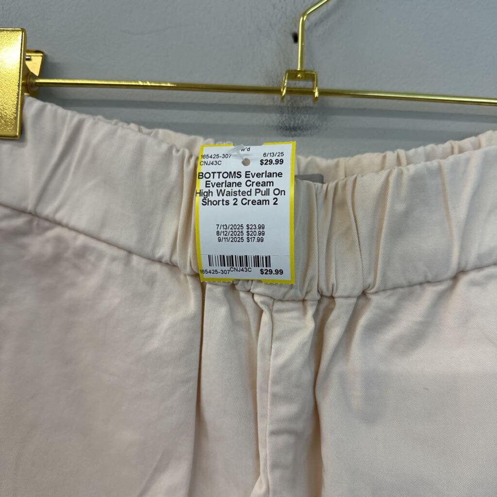 Everlane Cream High Waisted Pull On Shorts 2