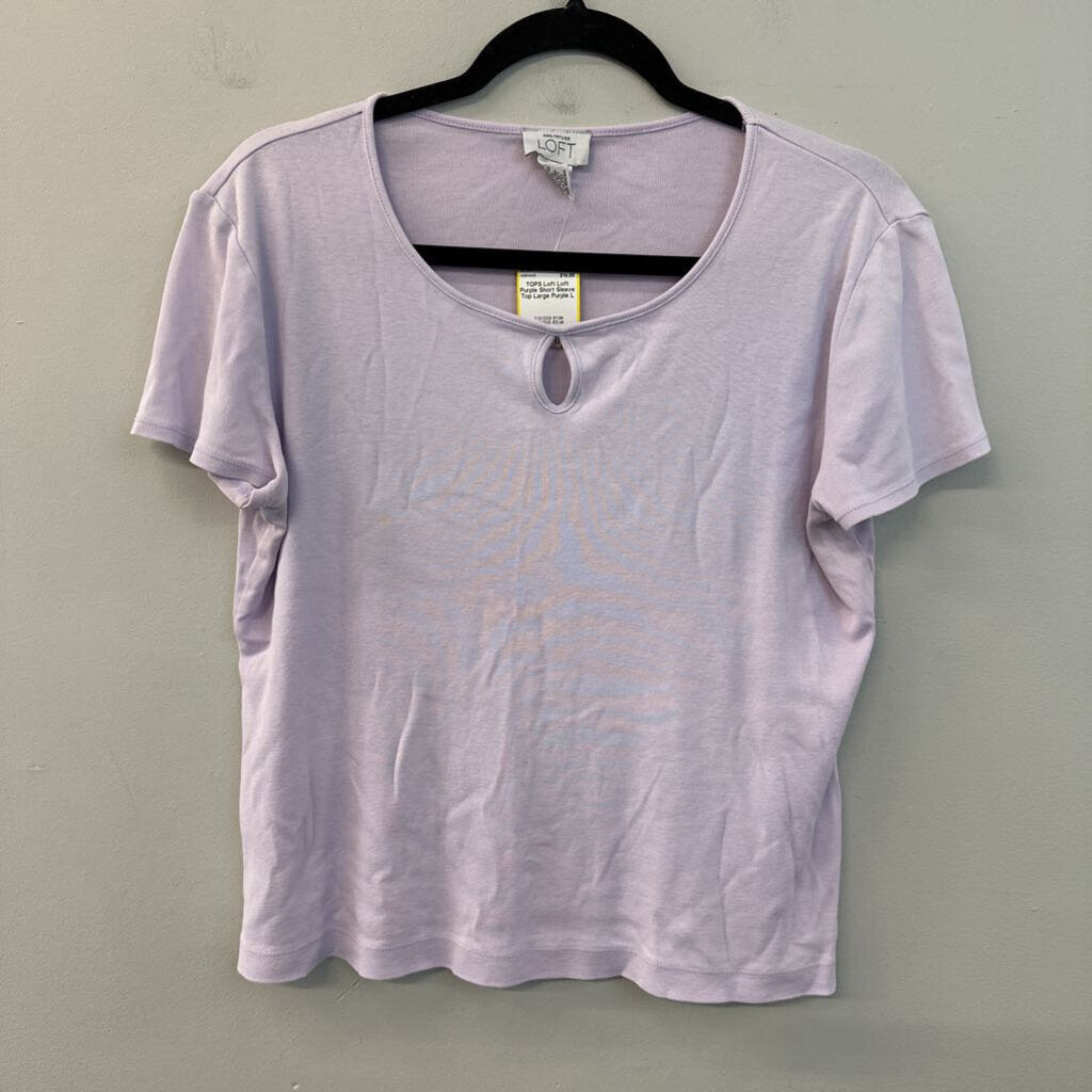 Loft Purple Short Sleeve Top Large
