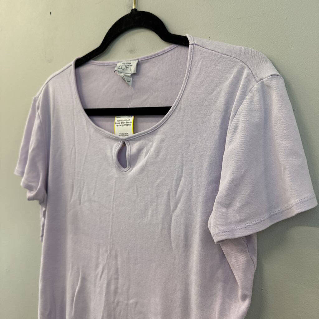 Loft Purple Short Sleeve Top Large