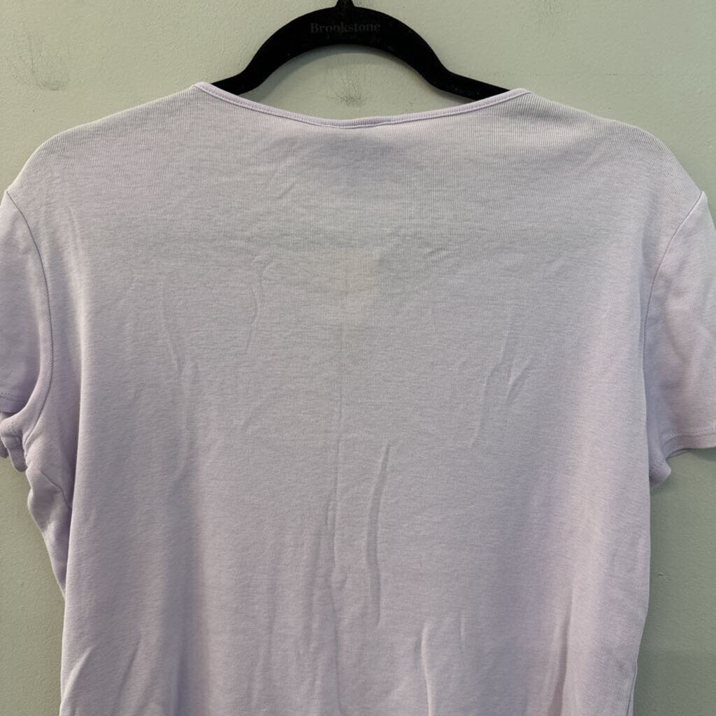Loft Purple Short Sleeve Top Large