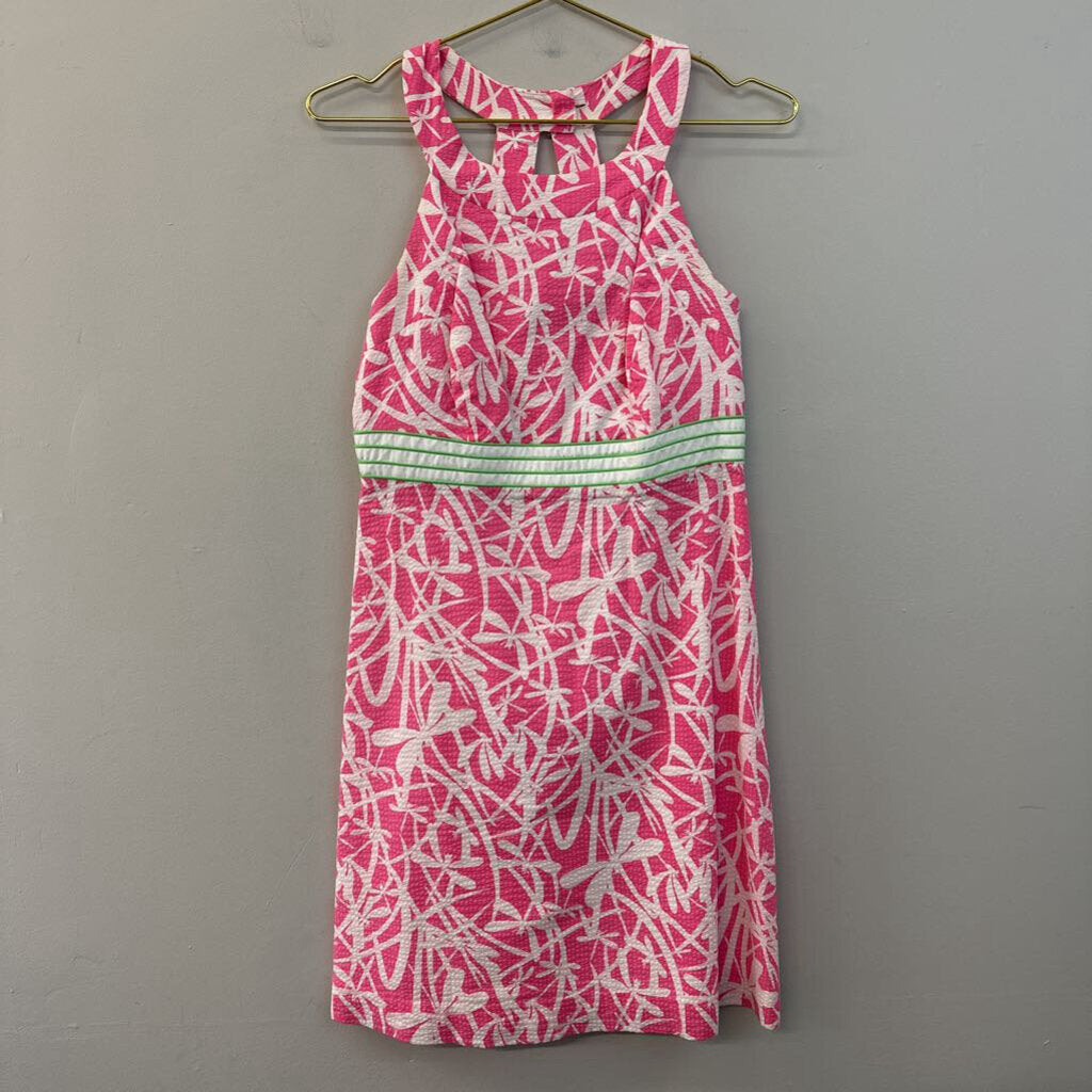 Lilly Pulitzer Pink/ White Print High Neck Dress 6