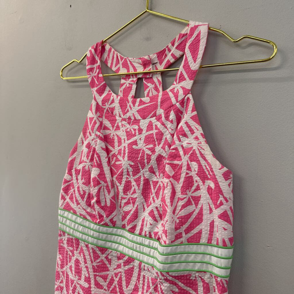 Lilly Pulitzer Pink/ White Print High Neck Dress 6