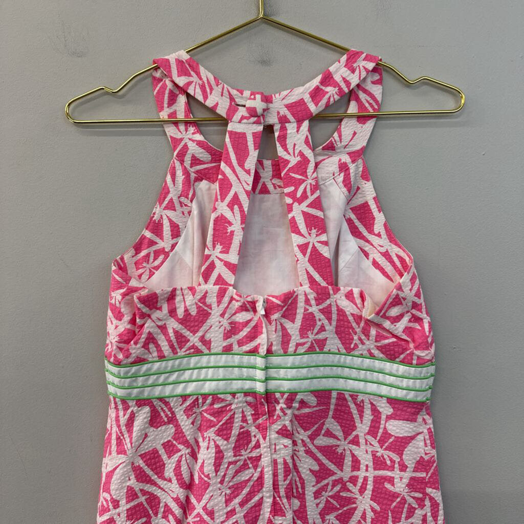 Lilly Pulitzer Pink/ White Print High Neck Dress 6