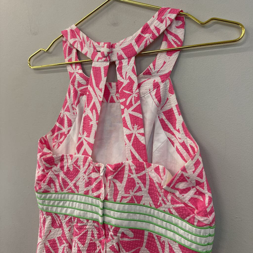 Lilly Pulitzer Pink/ White Print High Neck Dress 6