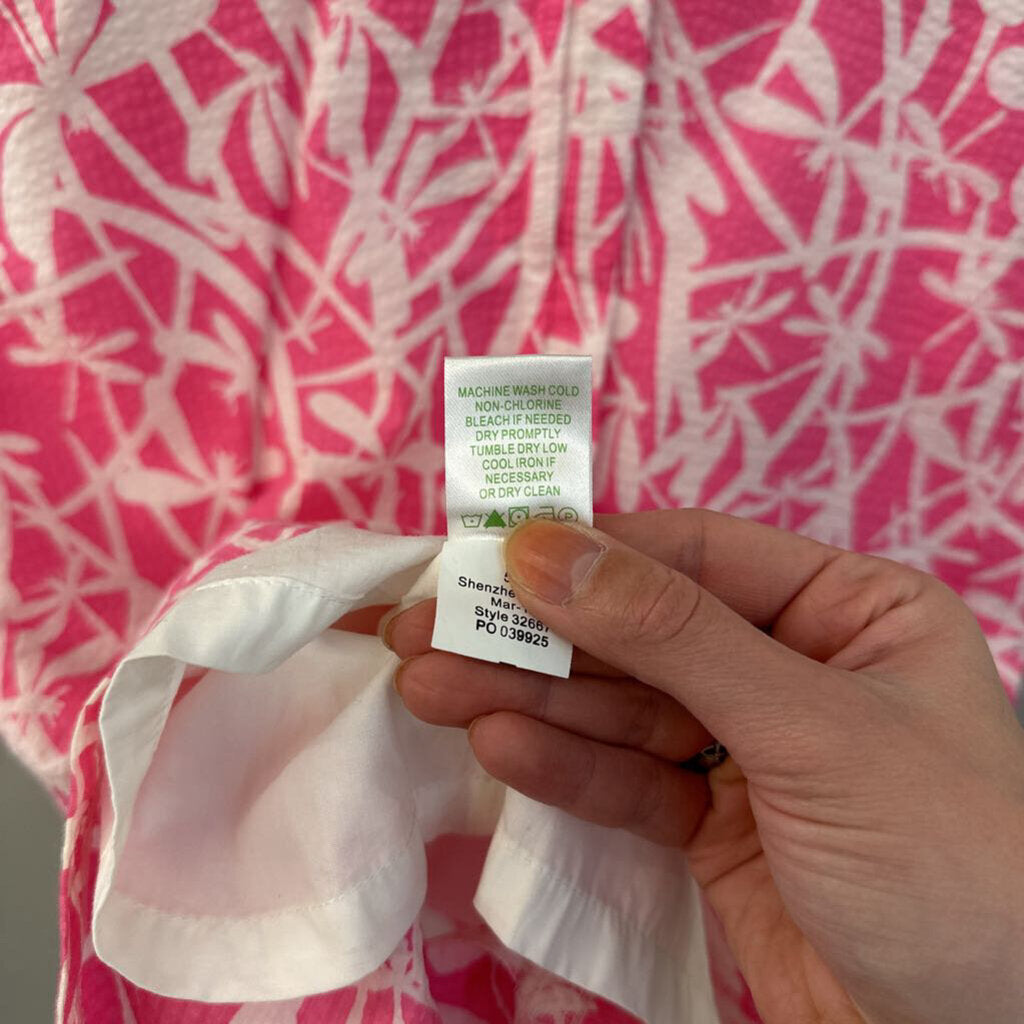 Lilly Pulitzer Pink/ White Print High Neck Dress 6