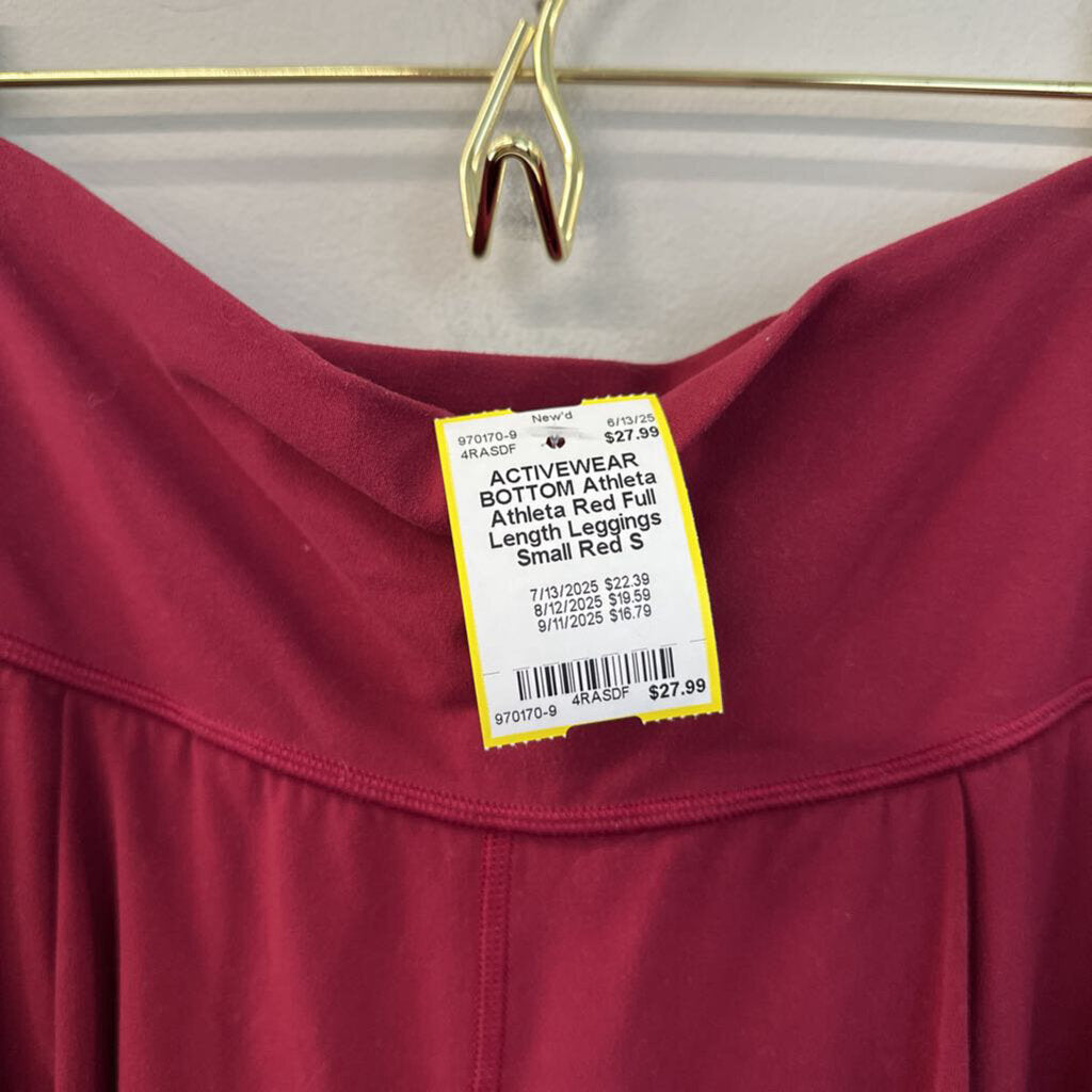 Athleta Red Full Length Leggings Small