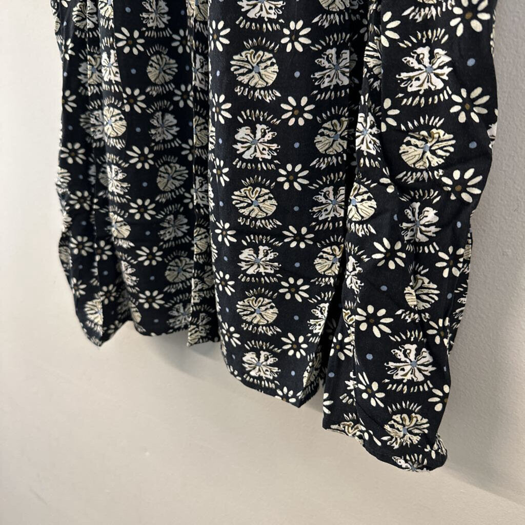 Umgee Black/ Multi Print Short Sleeve Tunic Top Medium