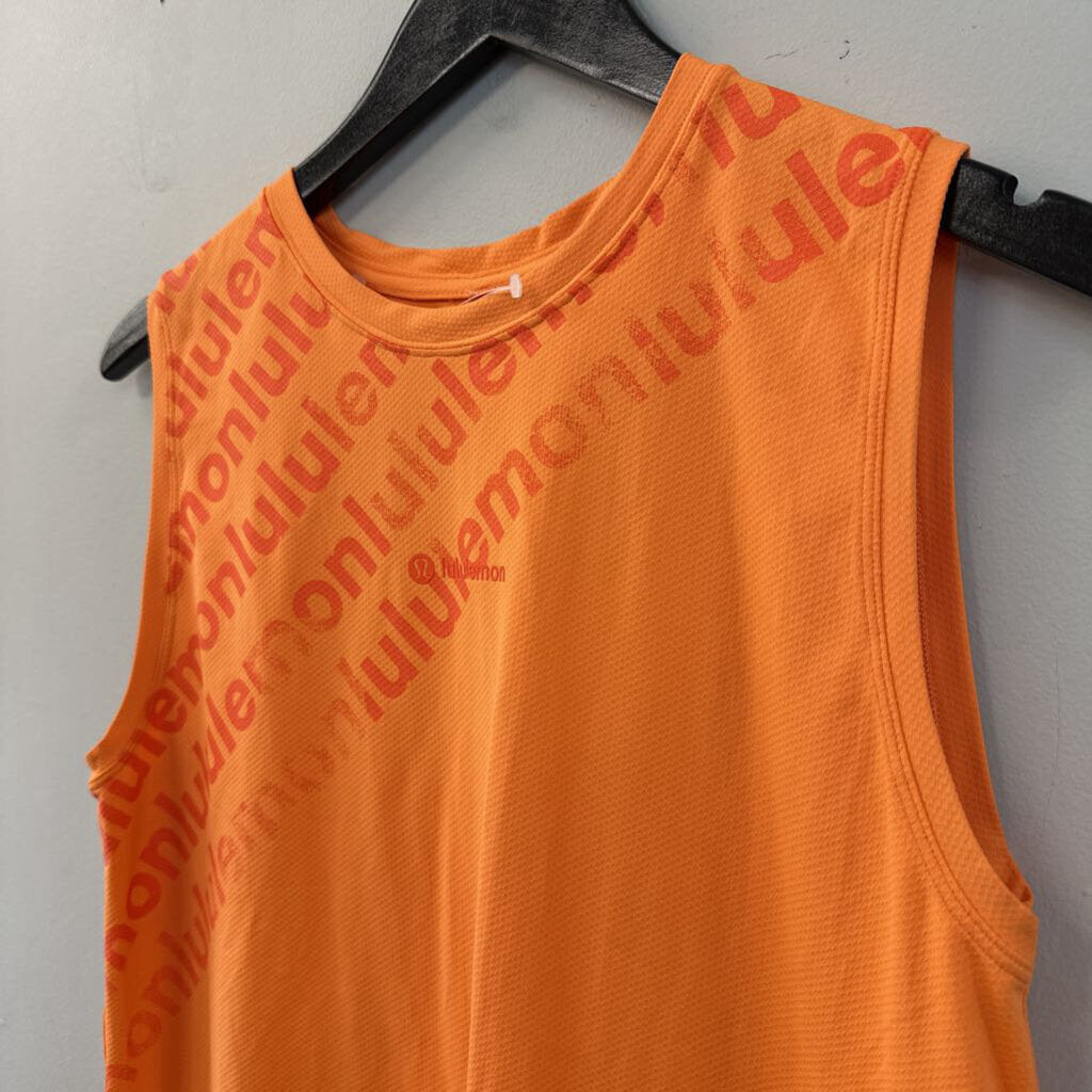 Lululemon Orange Logo Tank Top Small