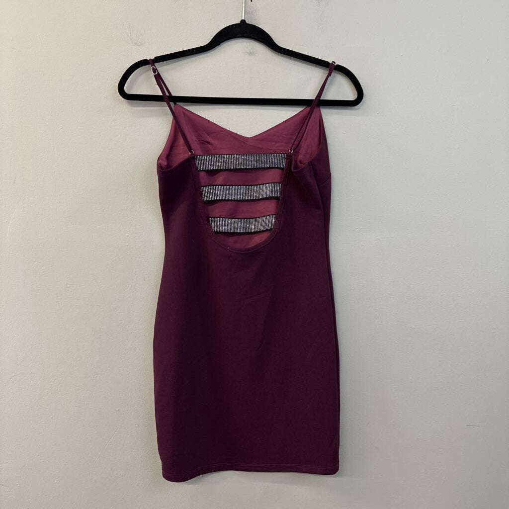 Birch and Stone Purple/ Rhinestone Strap Back Dress Small