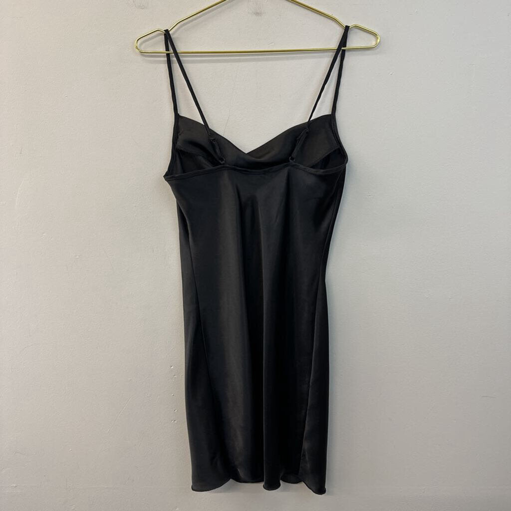 Bebe Black Silky Slip Dress Small