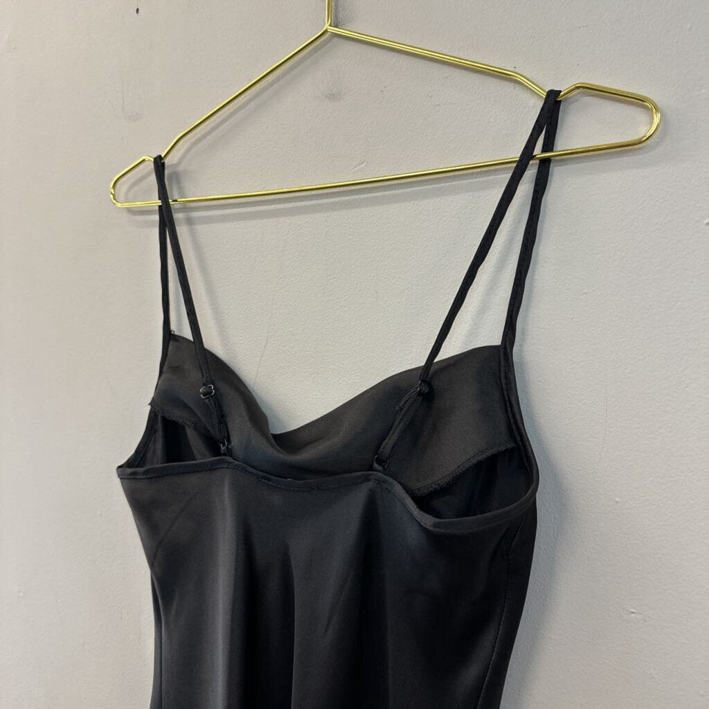 Bebe Black Silky Slip Dress Small