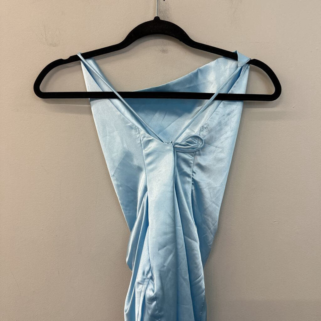 Lucy In The Sky Blue Silky Slip Dress Small