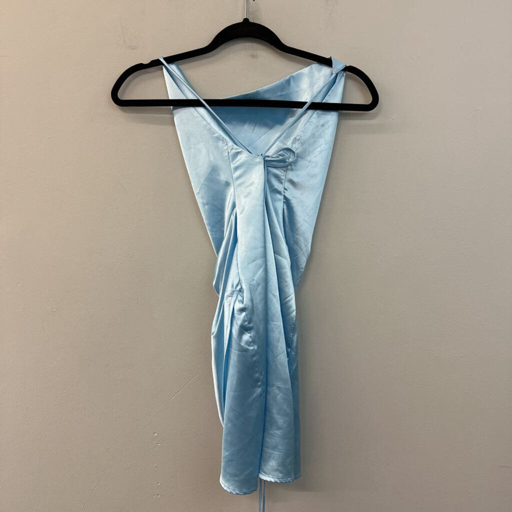 Lucy In The Sky Blue Silky Slip Dress Small