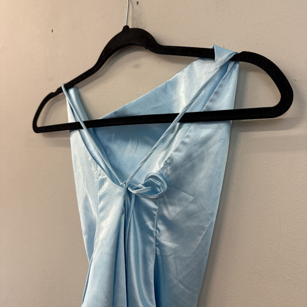 Lucy In The Sky Blue Silky Slip Dress Small