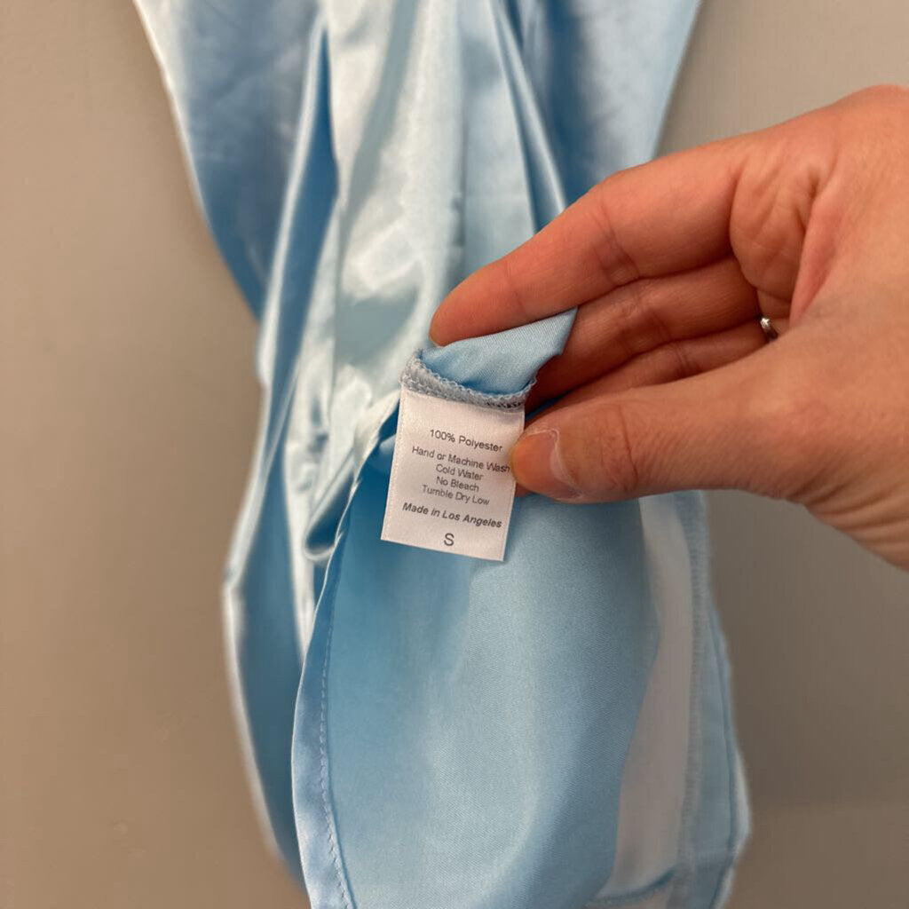 Lucy In The Sky Blue Silky Slip Dress Small