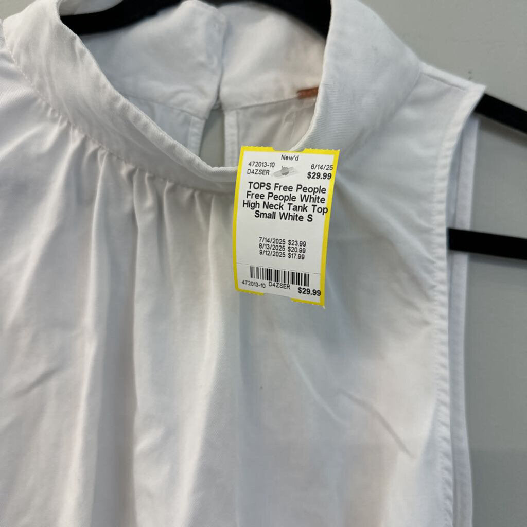Free People White High Neck Tank Top Small