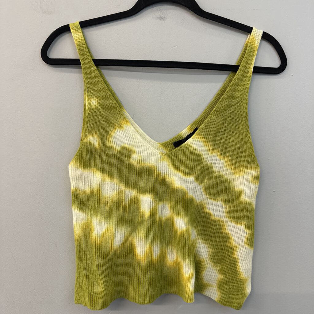 Green Tie Dye Knit Tank Top Small