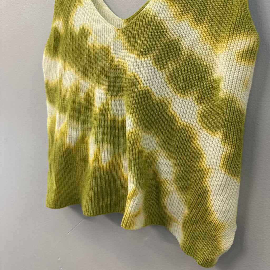 Green Tie Dye Knit Tank Top Small
