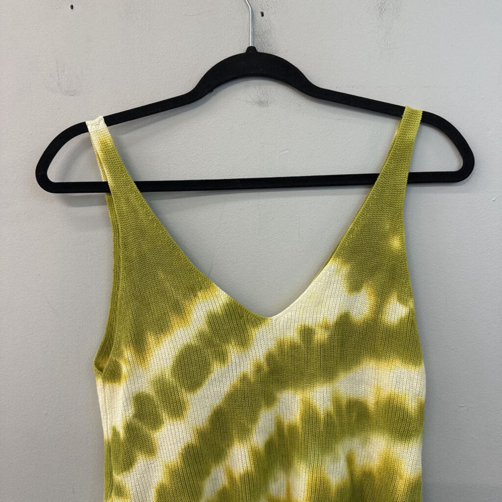 Green Tie Dye Knit Tank Top Small