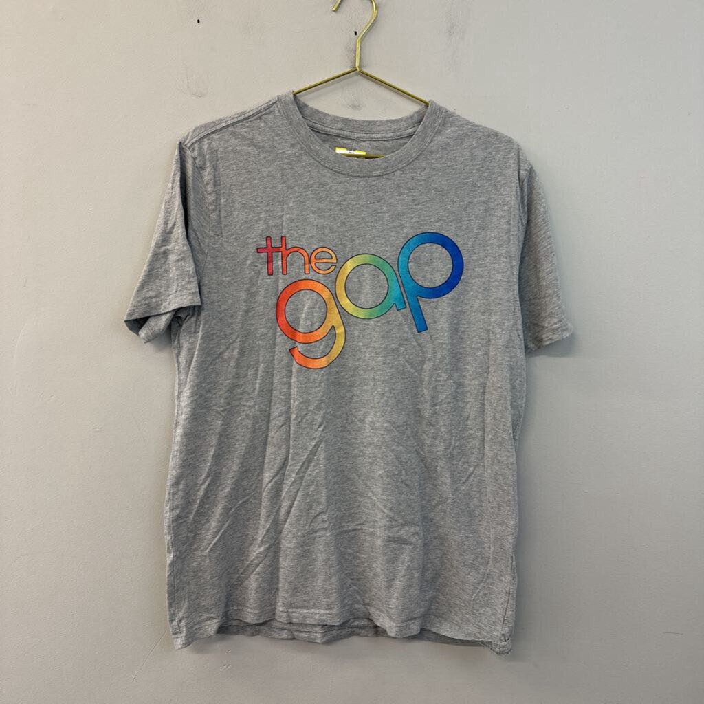 Gap Grey/ Multi Logo Short Sleeve Graphic Tee Large