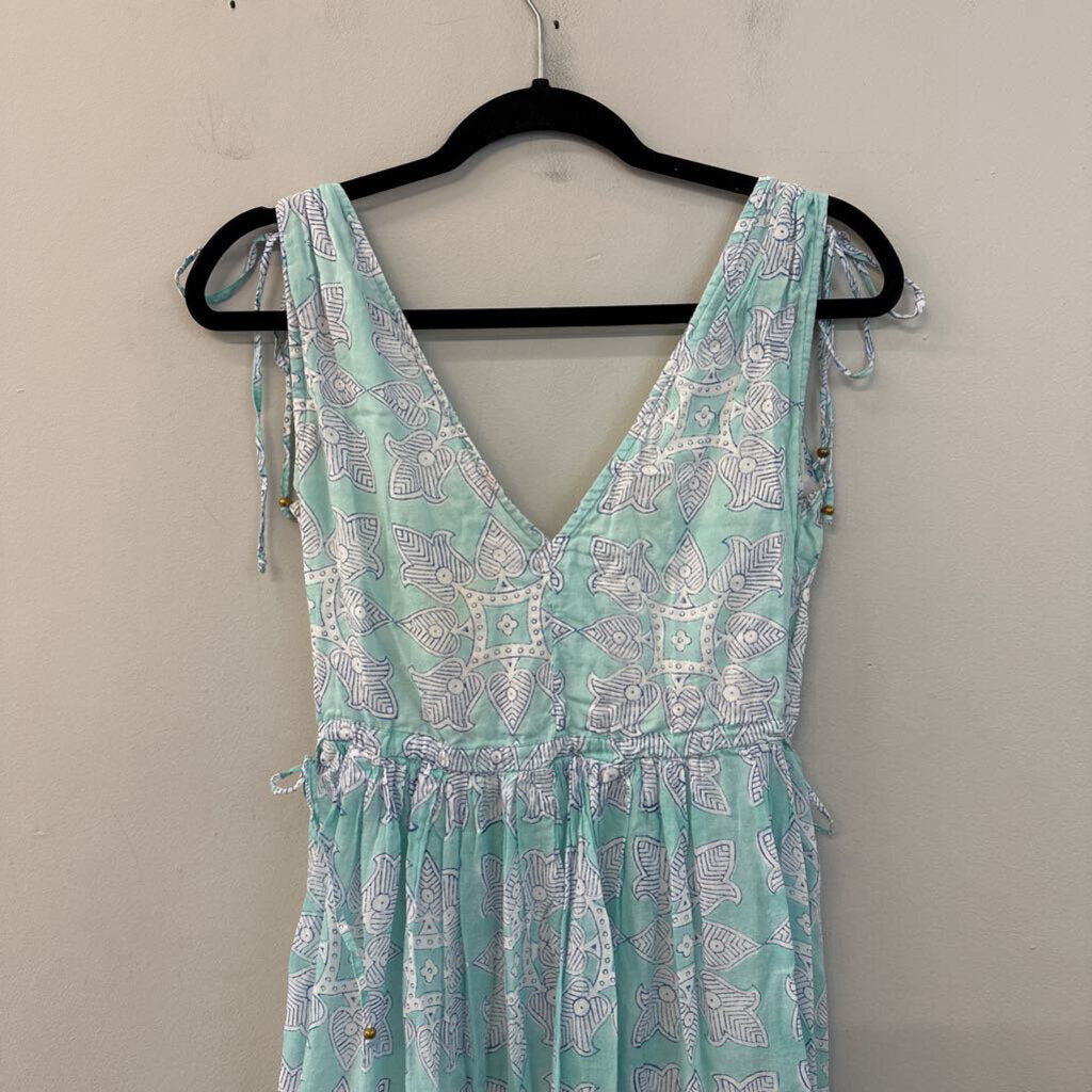 Oliphan Blue Print Babydoll Maxi Small