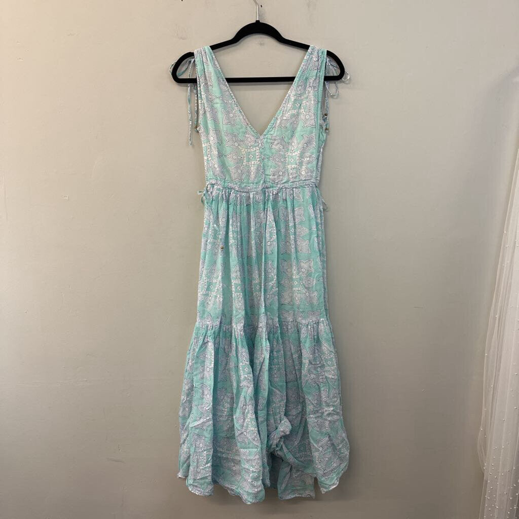 Oliphan Blue Print Babydoll Maxi Small
