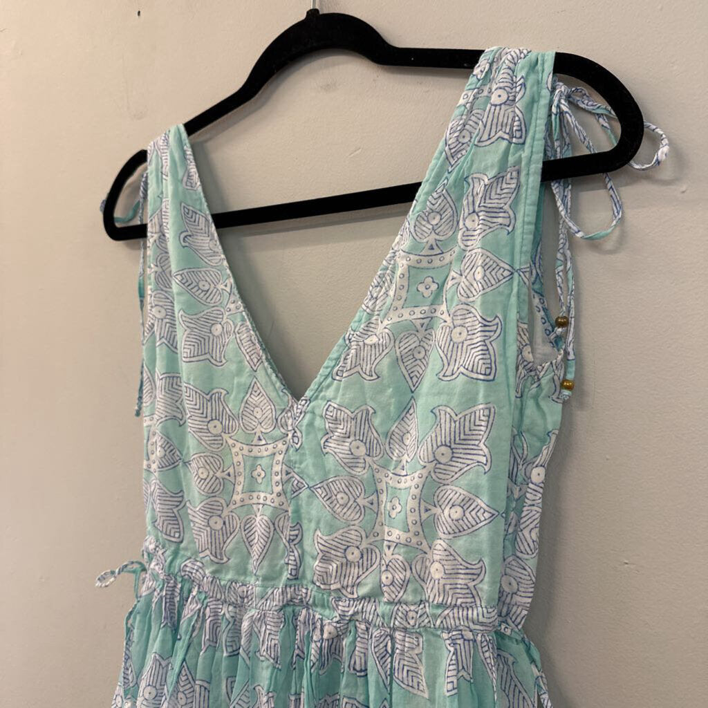 Oliphan Blue Print Babydoll Maxi Small