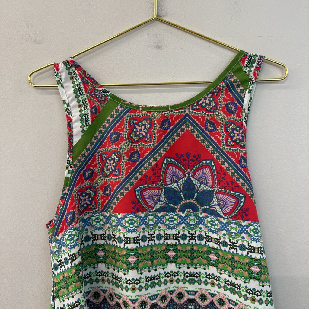 Million Bullpup Red/ Multi Print Tank Top Medium