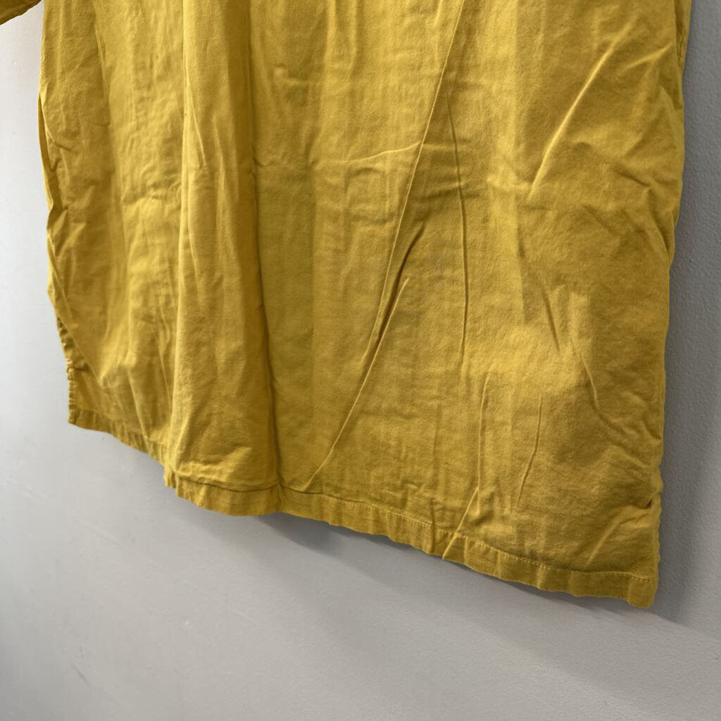 Urban Outfitters Mustard Yellow Short Sleeve Button Down Top Extra Large