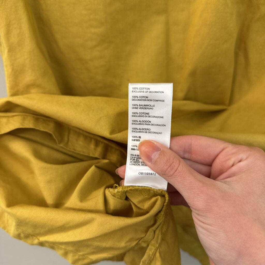 Urban Outfitters Mustard Yellow Short Sleeve Button Down Top Extra Large