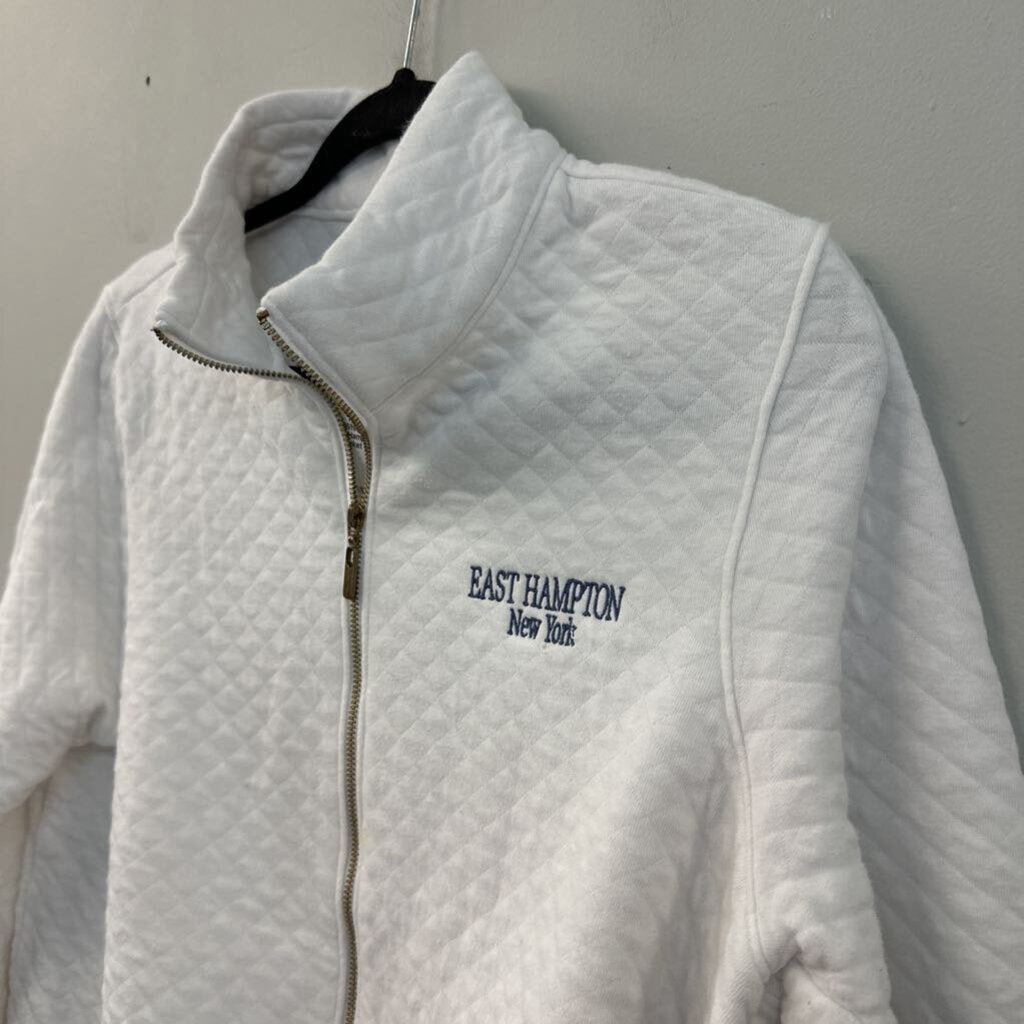Gear White Quilted East Hampton Zip Up Jacket Large