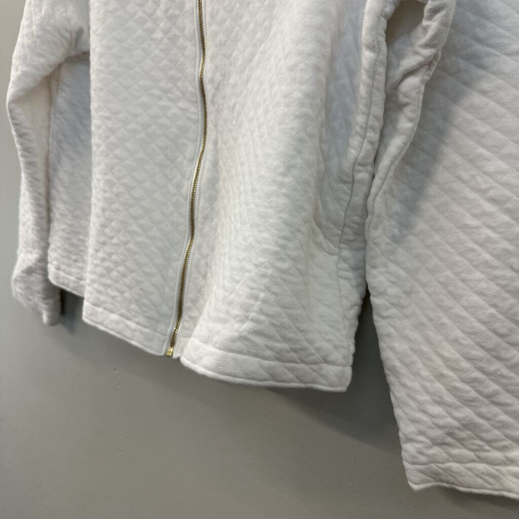 Gear White Quilted East Hampton Zip Up Jacket Large