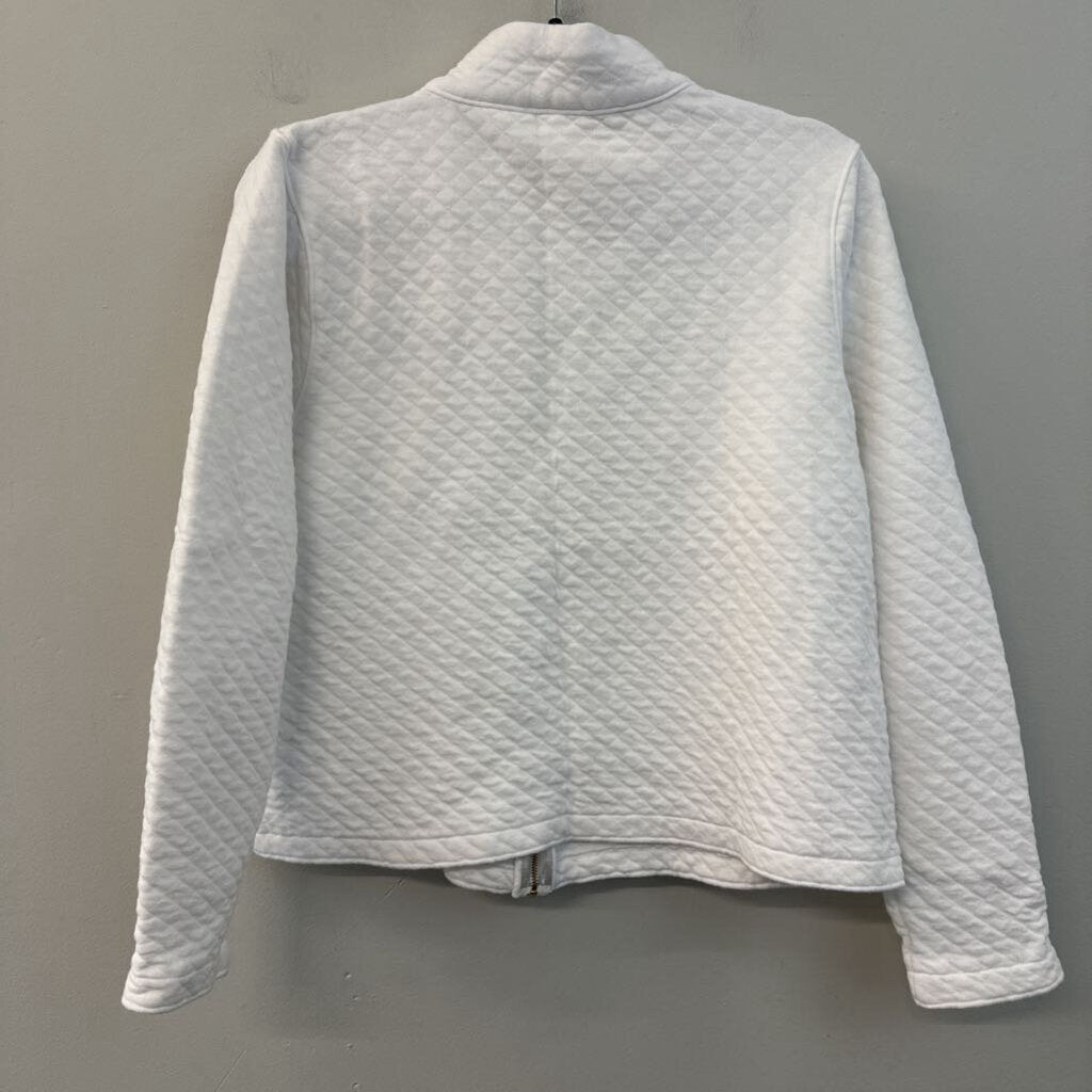 Gear White Quilted East Hampton Zip Up Jacket Large