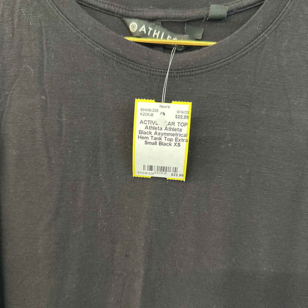 Athleta Black Asymmetrical Hem Tank Top Extra Small