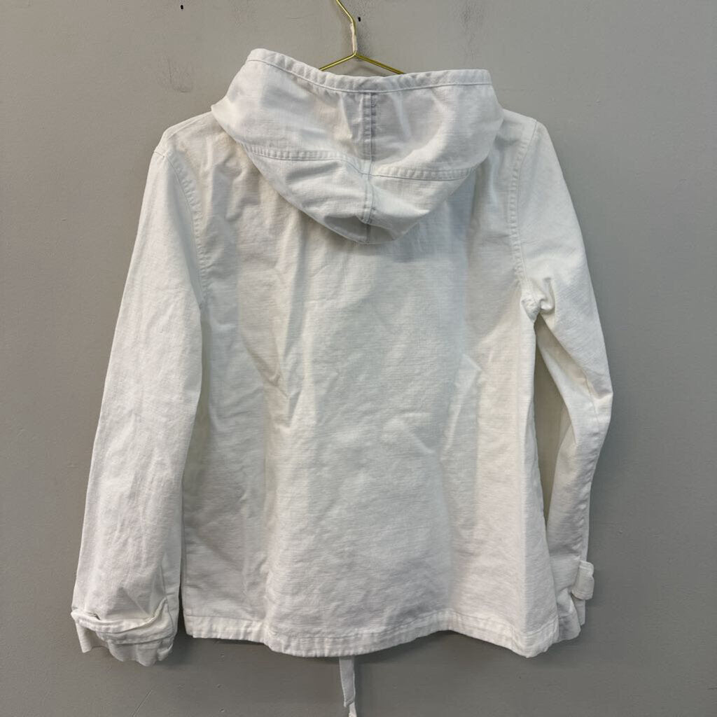 Merona White Long Sleeve Hooded Pullover Top Medium