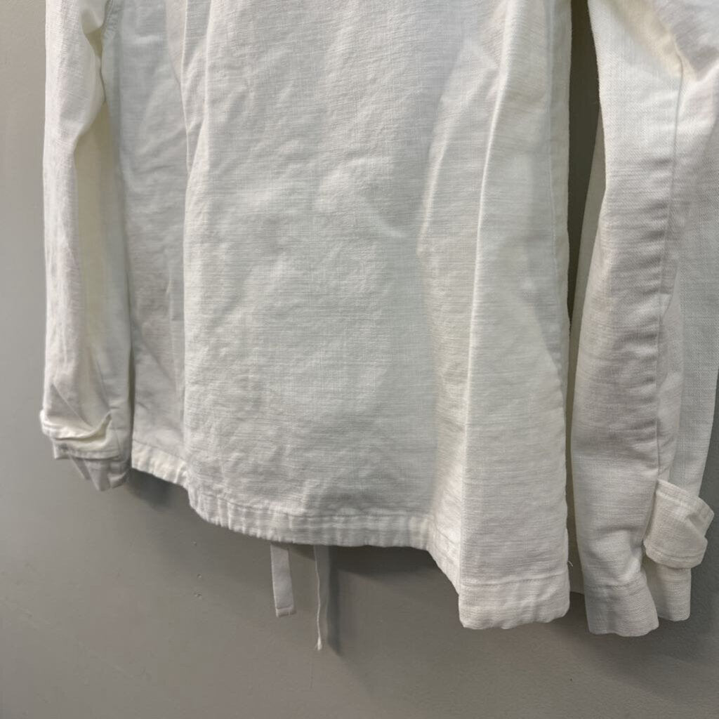 Merona White Long Sleeve Hooded Pullover Top Medium