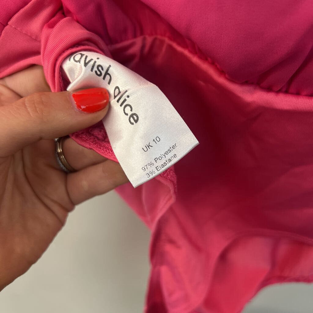 Lavish Alice Pink Cowl Neck Bodysuit 6