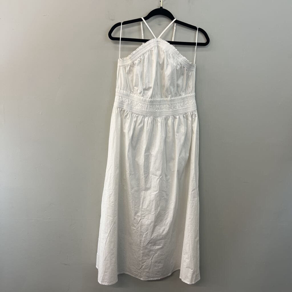 Rachel Parcell White Smocked Waist Maxi Dress Large