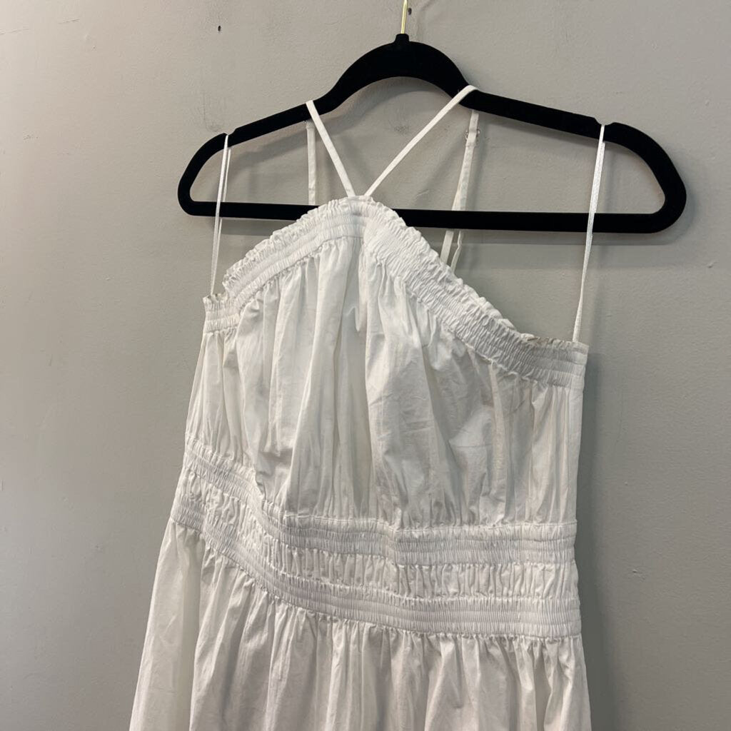 Rachel Parcell White Smocked Waist Maxi Dress Large