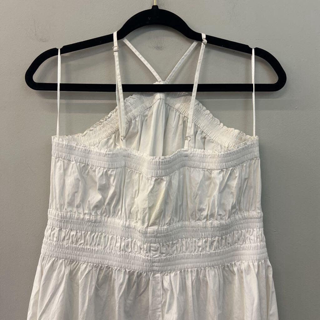 Rachel Parcell White Smocked Waist Maxi Dress Large