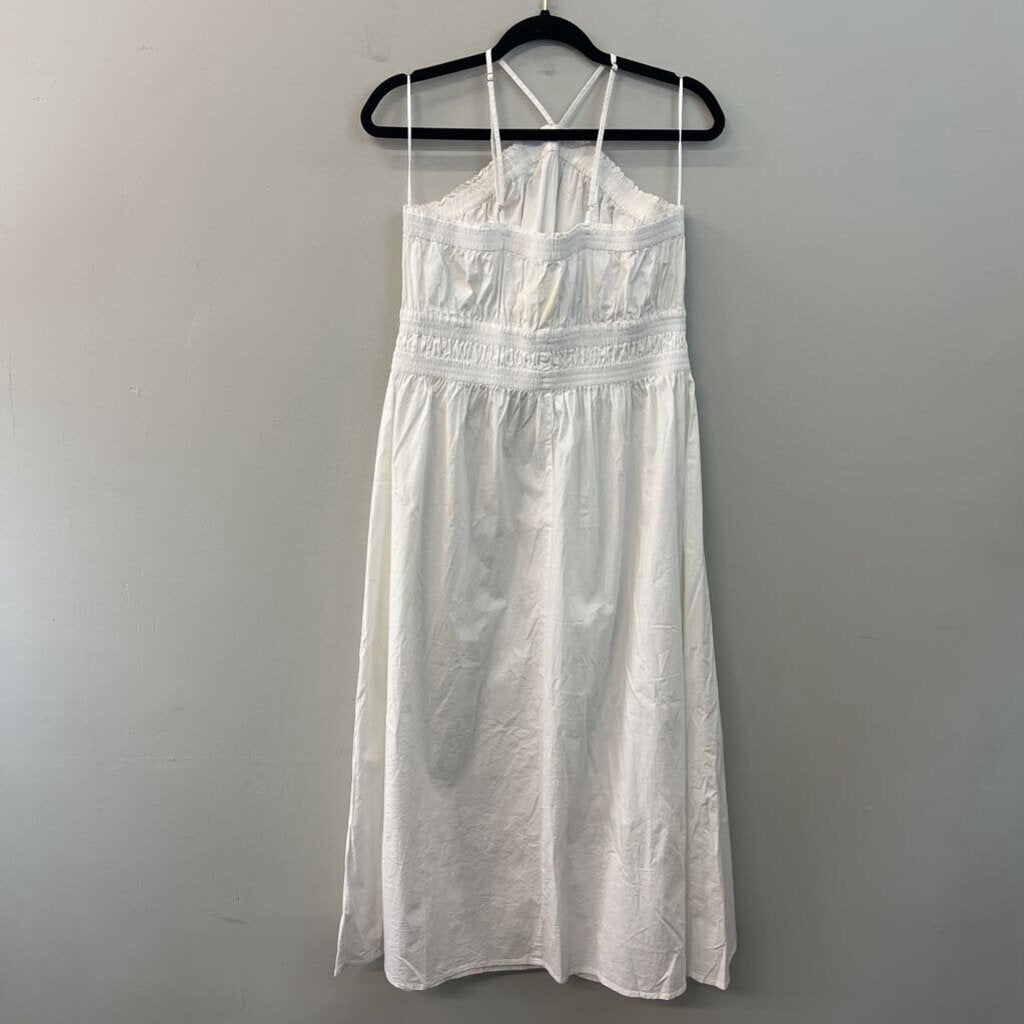 Rachel Parcell White Smocked Waist Maxi Dress Large
