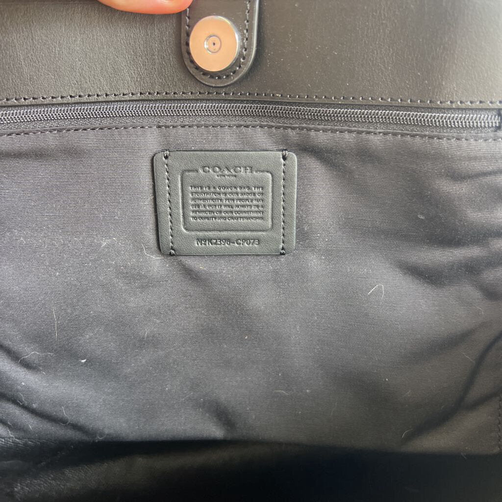 Coach Black/ White Flower Print City Tote Purse
