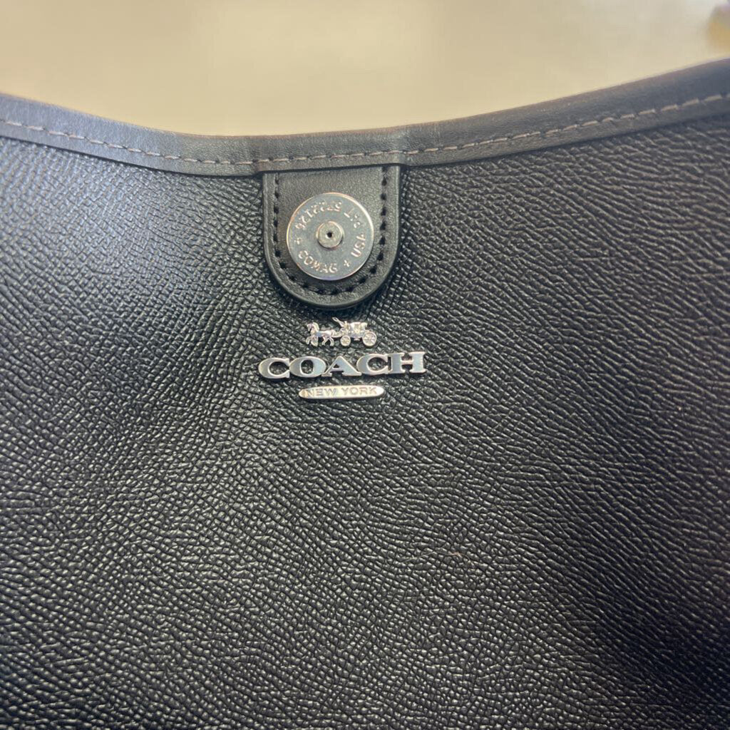 Coach Black/ White Flower Print City Tote Purse