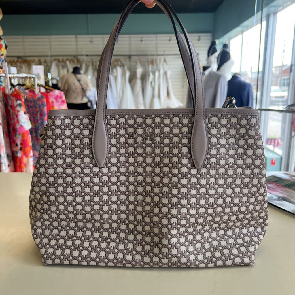 Kate Spade Beige/ Cream Spade Link Mini Tote Purse