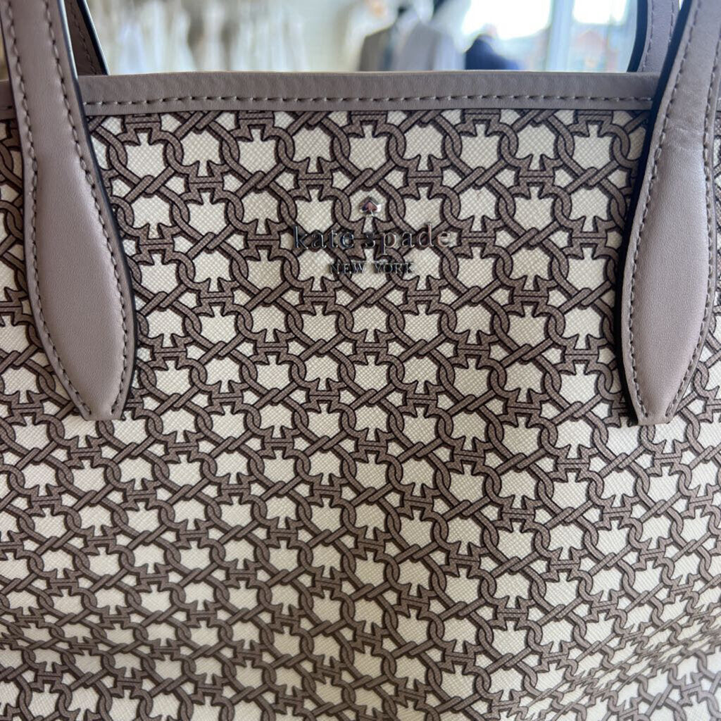 Kate Spade Beige/ Cream Spade Link Mini Tote Purse