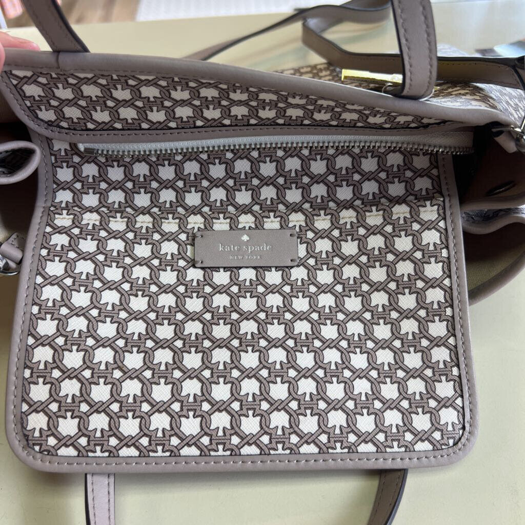 Kate Spade Beige/ Cream Spade Link Mini Tote Purse