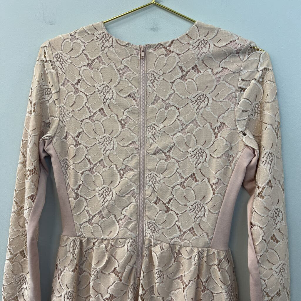 H&M Pink Lace Long Sleeve Dress Small