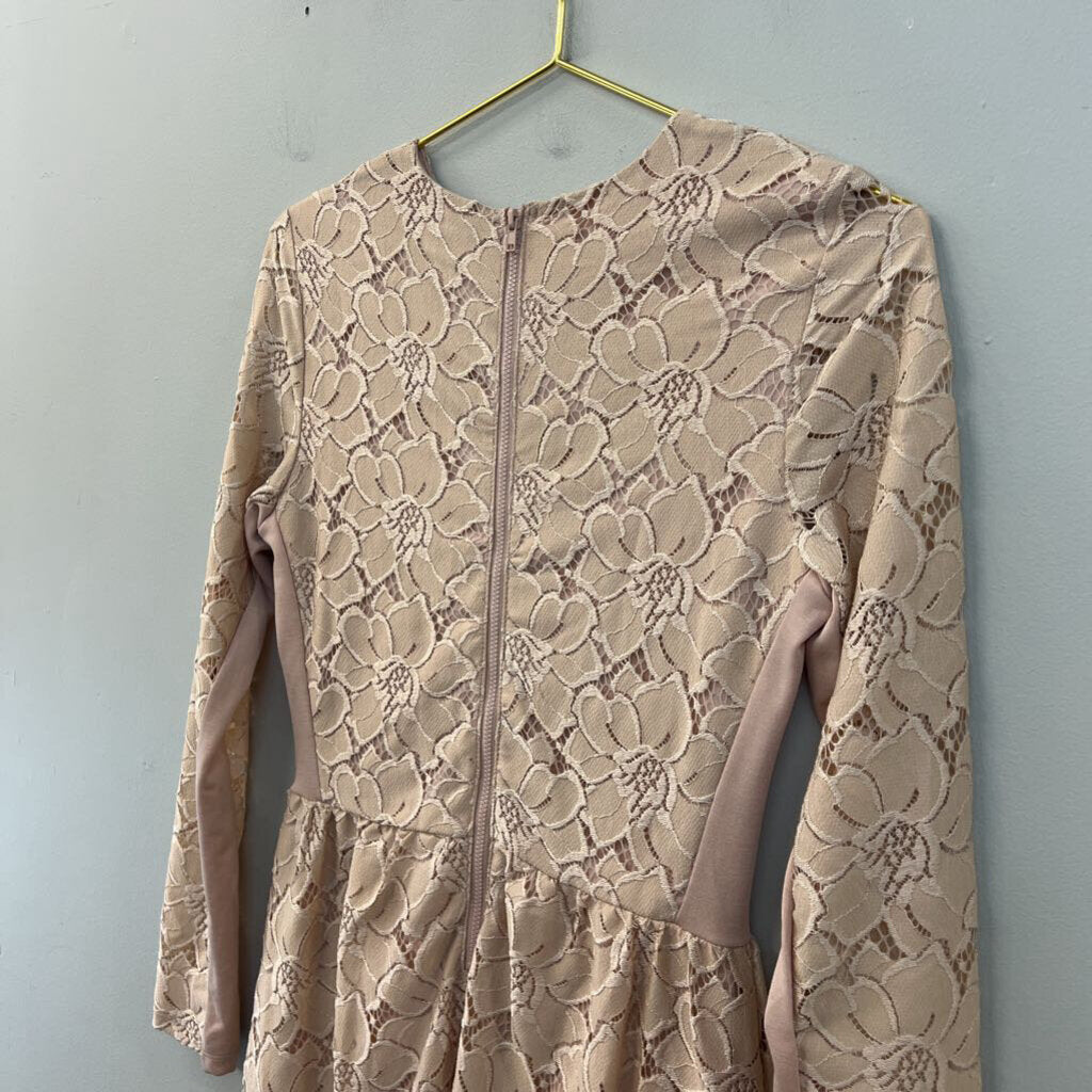 H&M Pink Lace Long Sleeve Dress Small